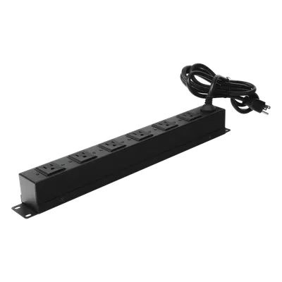 Tomacorriente multiple horizontal para rack de 19in, 6 contactos (THE0040092001001)