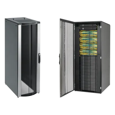 Gabinete Rack / 42 UR / 2000x800x1200 mm / 2500 lb / Acero / Puertas Perforadas / Gestión de Cables