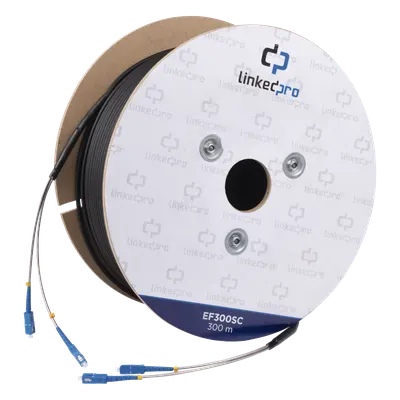 Carrete de fibra óptica LINKEDPRO EF-300-SC, monomodo de 300 m