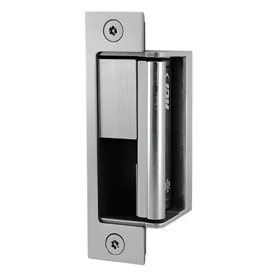 Contrachapa Eléctrica Universal / Acero Inoxidable 32D Cepillado / 1,500 lb (680 kg) Fuerza de Sujeción / 12-24 VCC-VCA Seleccionable / Fail Secure / Ajuste Horizontal 3 mm (1/8 in) / 0.19 A a 24 VCC