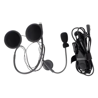 Micrófono con Boom para Casco Abierto / Condensador Eléctrico / PTT de Anillo / Compatible con Radios Kenwood Serie G