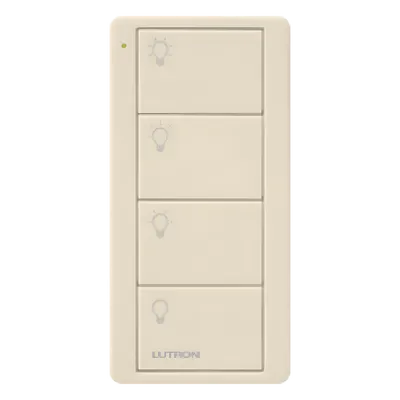 Control Pico / 4 botones / inalámbrico a pilas / RF Clear Connect 431-437 MHz / Gloss Light Almond / Caseta, RadioRA 2, HomeWorks QS
