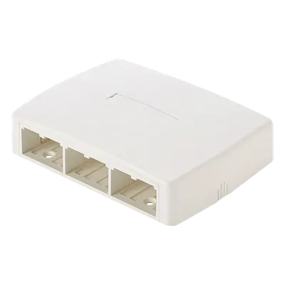 Caja de Montaje en Superficie / 6 Puertos Mini-Com / Bajo Perfil / ABS / Blanco Mate