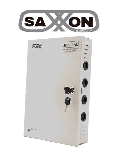 SAXXON SX10A18CH - Fuente de Poder Profesional 12 VCD / 10 Amperes / 18 Canales / 0.5 Amperes por Canal / Protección contra Sobrecargas / Led Indicador de Funcionamiento