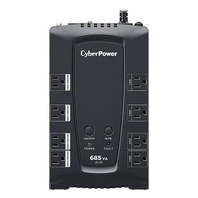 UPS de 685 VA/390 W, Topología Línea Interactiva, Entrada 120 Vca NEMA 5-15P, Tipo Gabinete Compacto, Con 8 Tomas NEMA 5-15R (CP685AVRG)