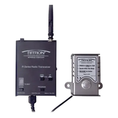 Radio Portero Inalámbrico / VHF-UHF / 2W RF / 10 Canales / Bocina 1000 mW / PTT Antivandalismo