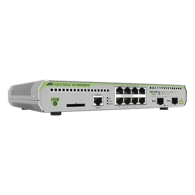 Switch administrable Allied Telesis AT-GS970M/10-10 de 8 puertos Gigabit