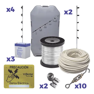 Energizador perimetral YONUSA SYSNG-HS-25M-KIT para 25 metros
