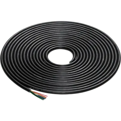 Cable Multifunción / 25 pies (7.62 m) / 6 Conductores / 2 × 16 AWG Altavoz / 4 × 20 AWG Iluminación LED / Cobre OFC Estañado / Cubierta PVC Negro Grado Marino / Audio e Iluminación RGB