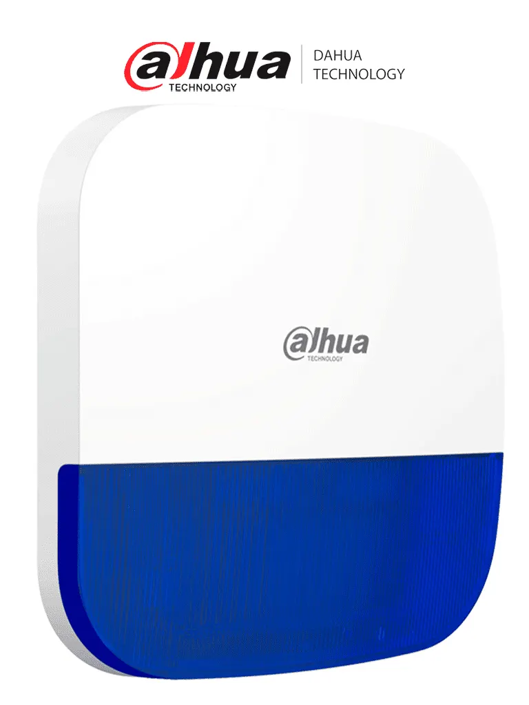 Sirena inalámbrica para exterior Dahua DHI-ARA13-W2 con estrobo azul