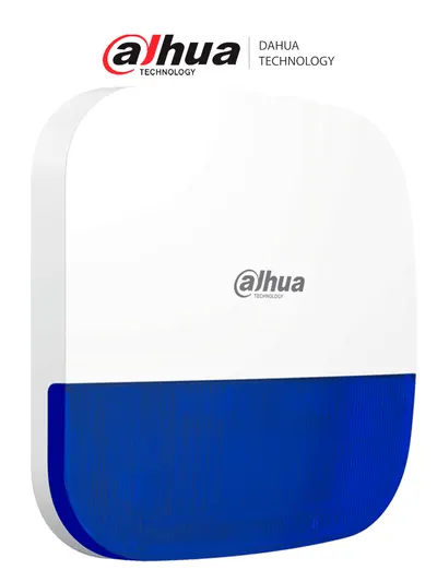 Sirena inalámbrica para exterior Dahua DHI-ARA13-W2 con estrobo azul