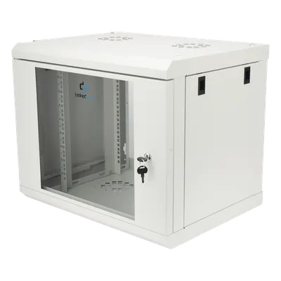 Gabinete de pared LINKEDPRO SR1909LH3GW de 9U con puerta de cristal