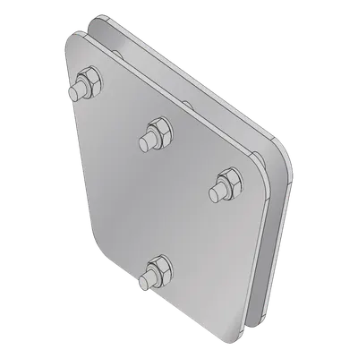 Placas igualadoras / Acero ASTM A-36 / Galvanizado electrolítico / 20x20x30 cm (7.9x7.9x11.8 in) / 3 retenidas / Tornillería incluida