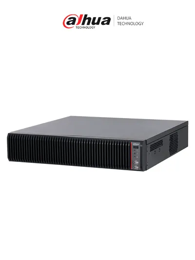 DAHUA DHI-IVSS7108-1I-V2 - Servidor de video con IA, maneja 128 canales IP y hasta 40 canales de reconocimiento facial. Incluye 8 bahías de HDD con RAID 0/1/5/6/10/50/60, protección perimetral, y 16 entradas y 8 salidas de alarma.