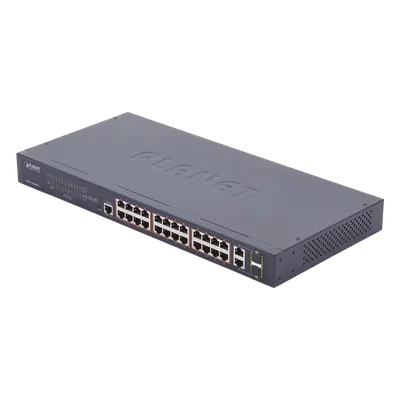 Switch PoE+ administrable PLANET FGSW-2624HPS con 24 puertos Fast Ethernet