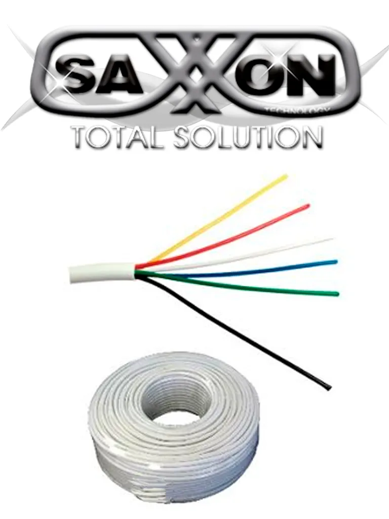 Cable de alarma SAXXON OWAC6100J de 6 conductores y 100 metros