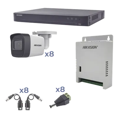 Kit de videovigilancia Hikvision KH1080P8BW con 8 cámaras y DVR
