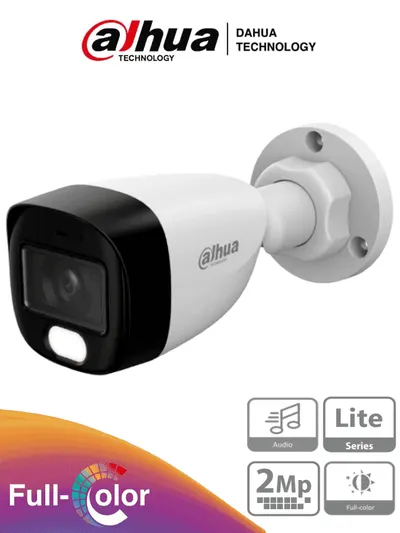 Cámara Bullet DAHUA DH-HAC-HFW1209CN-A-LED-S3 con Lente de 2.8 mm y Micrófono Integrado