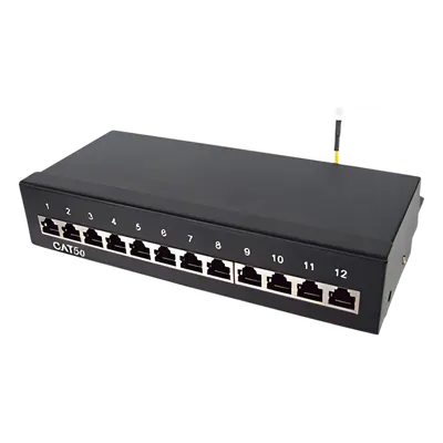 Panel de parcheo de impacto (110) Blindado (STP) de 12 puertos Cat5e, 10in
