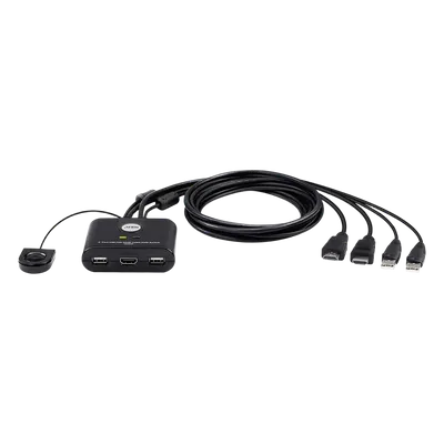 Switch KVM / 2 Puertos / HDMI FHD / USB / Cable 1.2 m (3.9 ft) / 1920x1080 @ 60Hz / HDCP 1.4