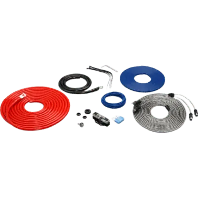 Kit de Conexión para Amplificador / Capacidad 60 A / 1 Amplificador Compatible / Rango de Fusible Recomendado 30 a 60 A / Cable de Alimentación 5.18 m (17 ft) / Cable de Tierra 0.91 m (3 ft) / Cable de Encendido Remoto 5.18 m (17 ft) / Cable