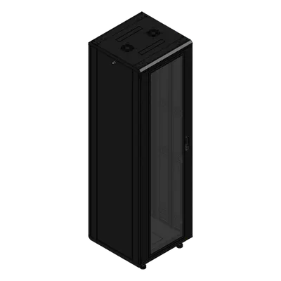 Gabinete Rack de Piso / 42U / 19 Pulgadas / Carga 1000 kg / Puerta Cristal Frontal / 600x605x1990 mm