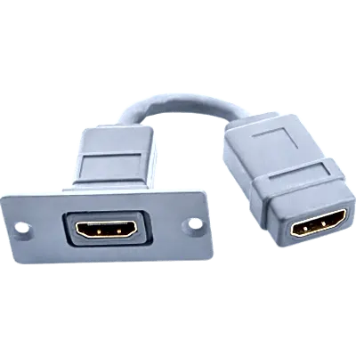 Wall Plate Inserción HDMI | Conexiones HDMI | Tamaño Espacio Simple | Gris