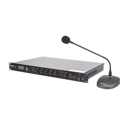 Amplificador de voceo EPCOM PROAUDIO SF120DTB/MIC de 120W con micrófono