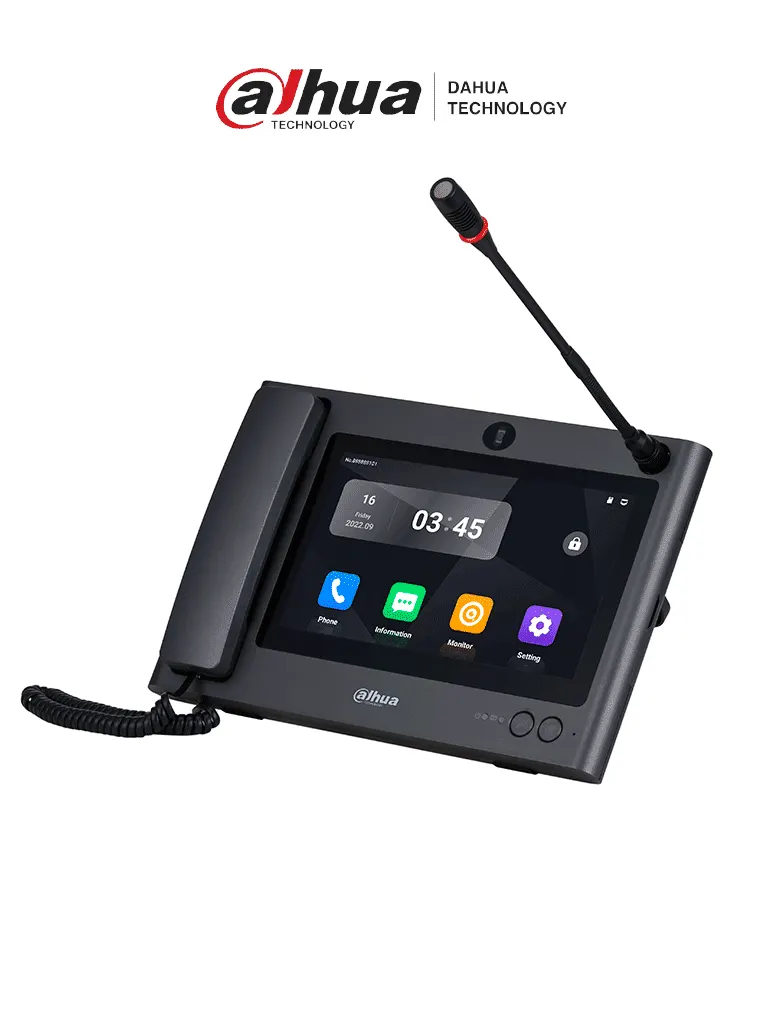 Dahua VTS8A40B-CG Estación Maestra/Pantalla 10"/ Llamadas Bidireccionales a monitores y estaciones maestras/ Salida HDMI 1024x600/ Desbloque de puerta/ 4 Canales IPC/ Slot Para Tarjeta SD