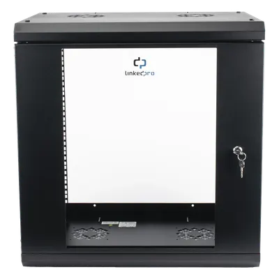 Gabinete de pared LINKEDPRO SR1912LH3GA de 12U con puerta de cristal