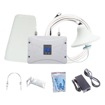 Kit Amplificador de Señal Celular 4.5G LTE, 3G y Voz. Funciona con Todos los Operadores. Soporta Múltiples Dispositivos y Tecnologías. Hasta 1000 metros cuadrados de Cobertura