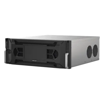 NVR IP / 128 Canales / 12 Megapixel (4K) / 24 Bahías HDD / Throughput 512 Mbps / RAID Hot Swap / Reconocimiento Facial 500,000 Rostros