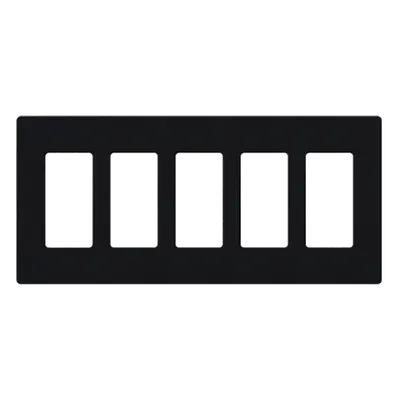 Placa de pared / 5 espacios / 10.18 x 4.69 x 0.30 in / Sin tornillos / Acabado Midnight satinado
