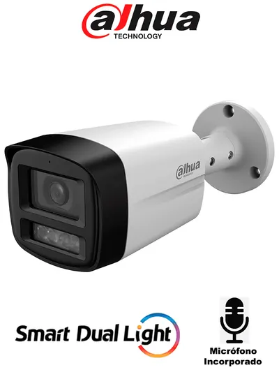 Cámara bullet Dahua DH-HAC-HFW1801TLMN-IL-A-S3 4K con audio