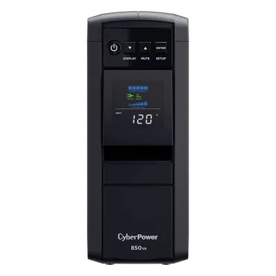 UPS de 850 VA/510 W, Topología Línea Interactiva, Entrada 120 Vca NEMA 5-15P, Onda Senoidal Pura, Tipo Torre, Con 10 Tomas NEMA 5-15R (CP850PFCLCDA)