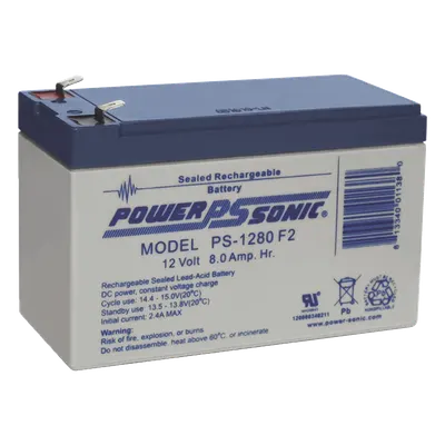Batería de Respaldo AGM/VRLA / 12V / 8Ah / Terminales F2 / 5 Años Vida Útil / UL Certificada