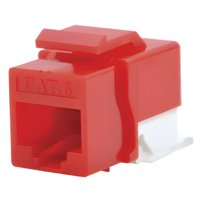 Módulo Jack Cat6 sin Herramienta (toolless)  keystone para faceplate - Color Rojo