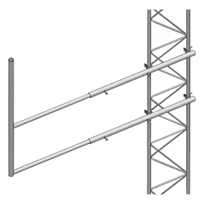 Brazo Tipo F para Torre / Acero ASTM A36 / Galvanizado en Caliente / Extensión 74.5 cm / Brazos Laterales 25.5 cm / Compatible STZ-30G