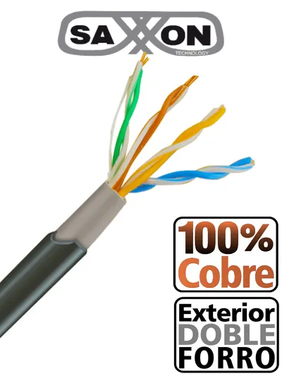 Cable UTP Cat5e SAXXON OUTPCAT5ECOPEXT para exterior, 305 m