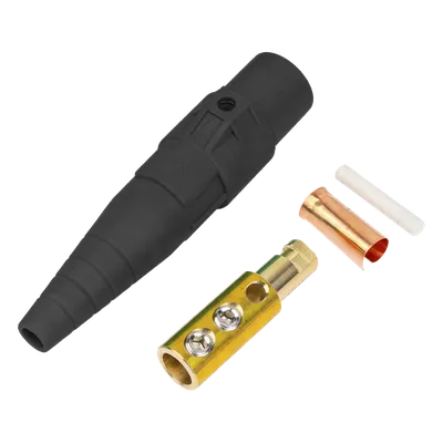 Conector Camlock Macho / 400 Amperes / AC 600V / Sección Cable 50-95 mm² / Abrazadera Compresión / Plástico Ingeniería / Varios Colores (EP-CAMLOCK-400A-M-BLACK)