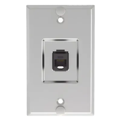 Placa de Pared Vertical / 1 Puerto Keystone / Jack Cat6 / 110 Impacto / Acero Inoxidable / 2.74 x 4.50 in