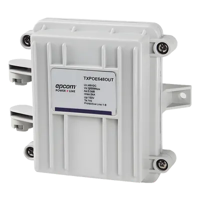 Protector PoE / Exterior IP65 / Gigabit 1000 Mbps / 802.3af/at/bt/bz / 5 kA / -40 a 80°C