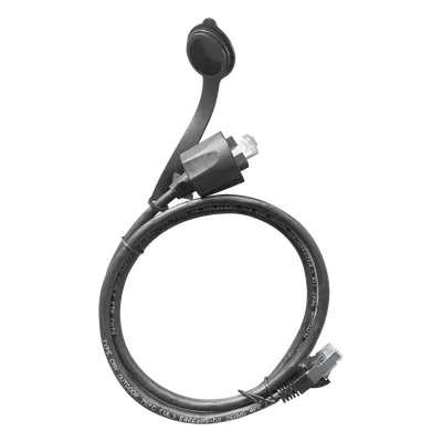 Cable de Parcheo Industrial Cat6 Blindado (FTP) con protección contra agua (IP67) en un extremo, 1 metro