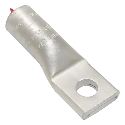 Zapata de Compresión de Aluminio / 250 KCMIL / Tornillo 1/2" / 350 kV / Lengua Recta / Estilo Barril Biselado