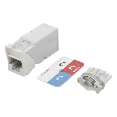 Jack Cat6A SIEMON Z6A-02B UTP blanco de montaje plano o angulado