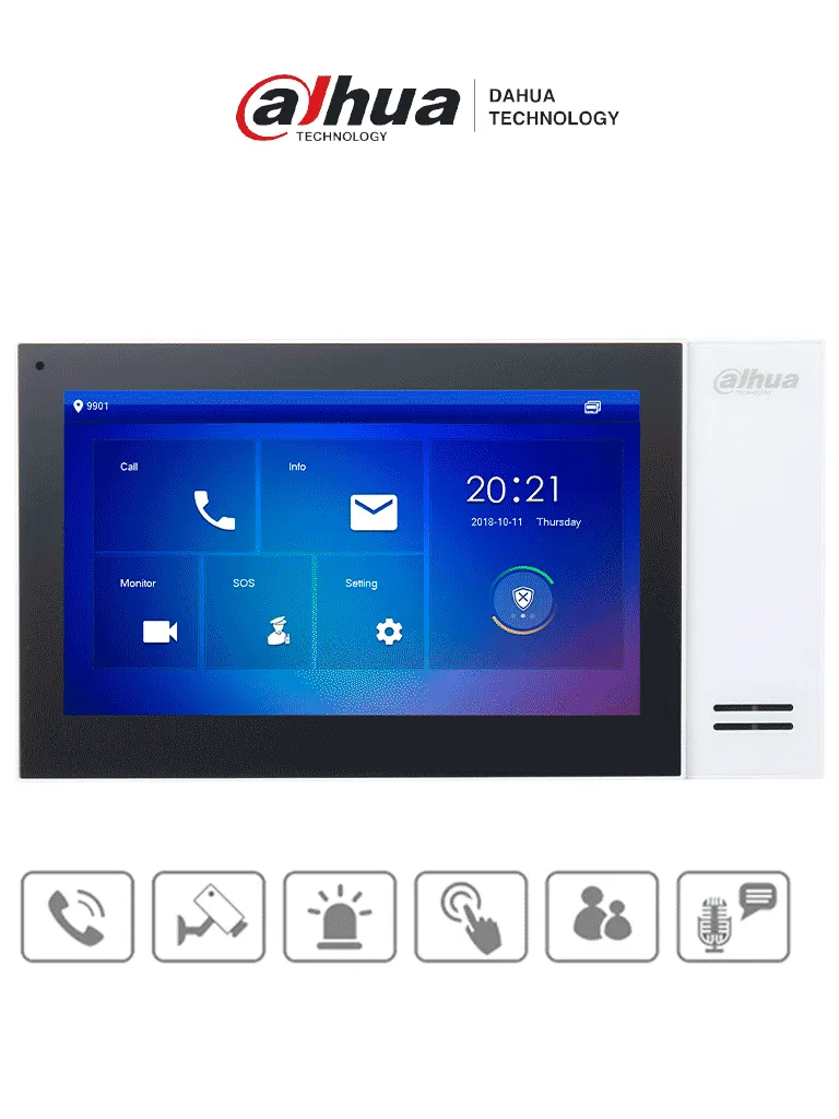 Monitor de videoportero DAHUA VTH2421FW-P con pantalla táctil de 7 pulgadas