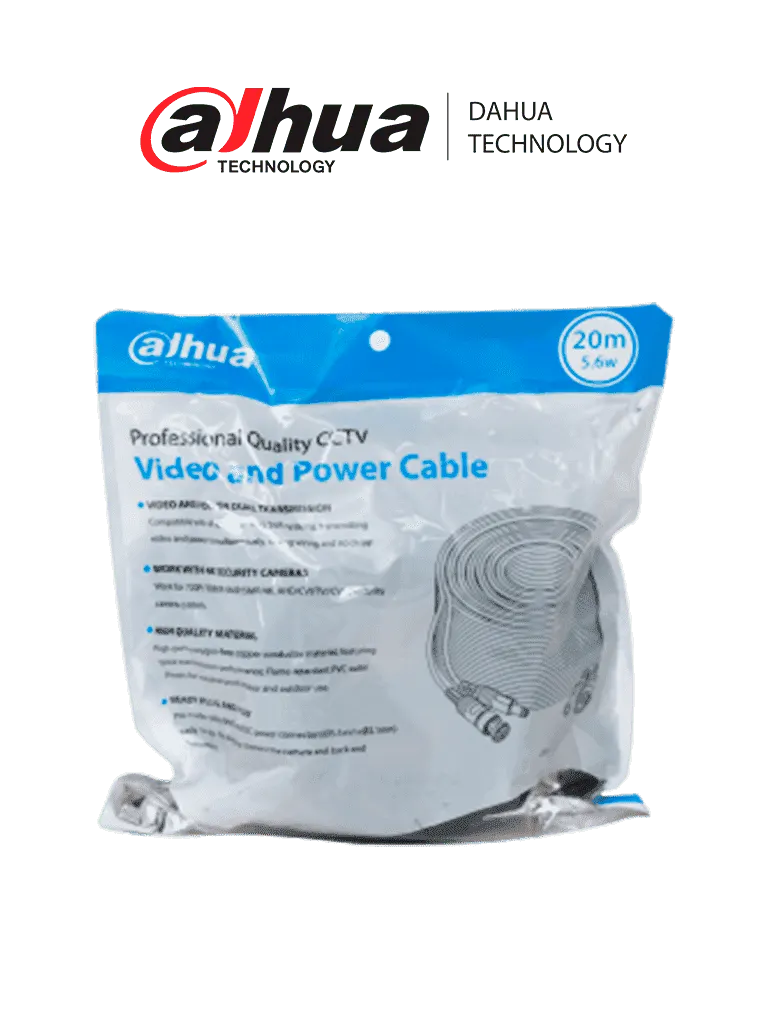 Cable armado Dahua DH-PFM942I-20-5 de 20 metros para cámaras CCTV