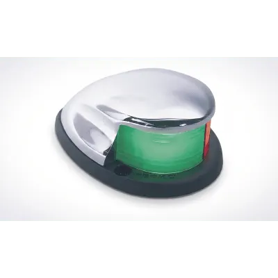 Luz Bi-Color de Navegación / Montaje Horizontal / USCG 2 nm / Carcasa Cromada / Embarcaciones < 20 m (65.6 ft)