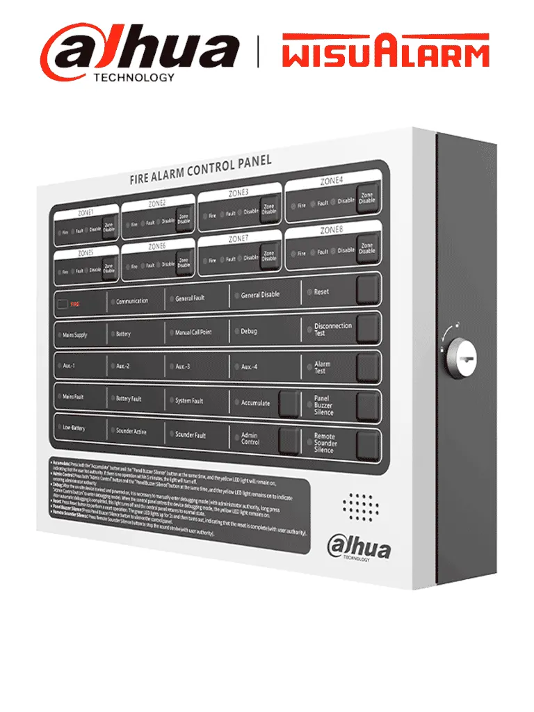 Panel de Alarma Contra Incendios DAHUA DHI-HY-C102-8 de 8 Zonas con Conectividad Ethernet