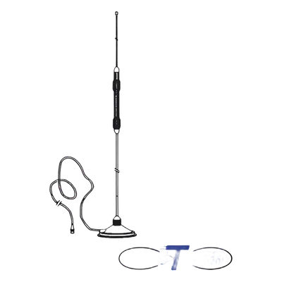Antena móvil para CB / Montaje magnético / 1/4 onda 27 MHz / BNC Macho / 15' RG58 / 25' altura